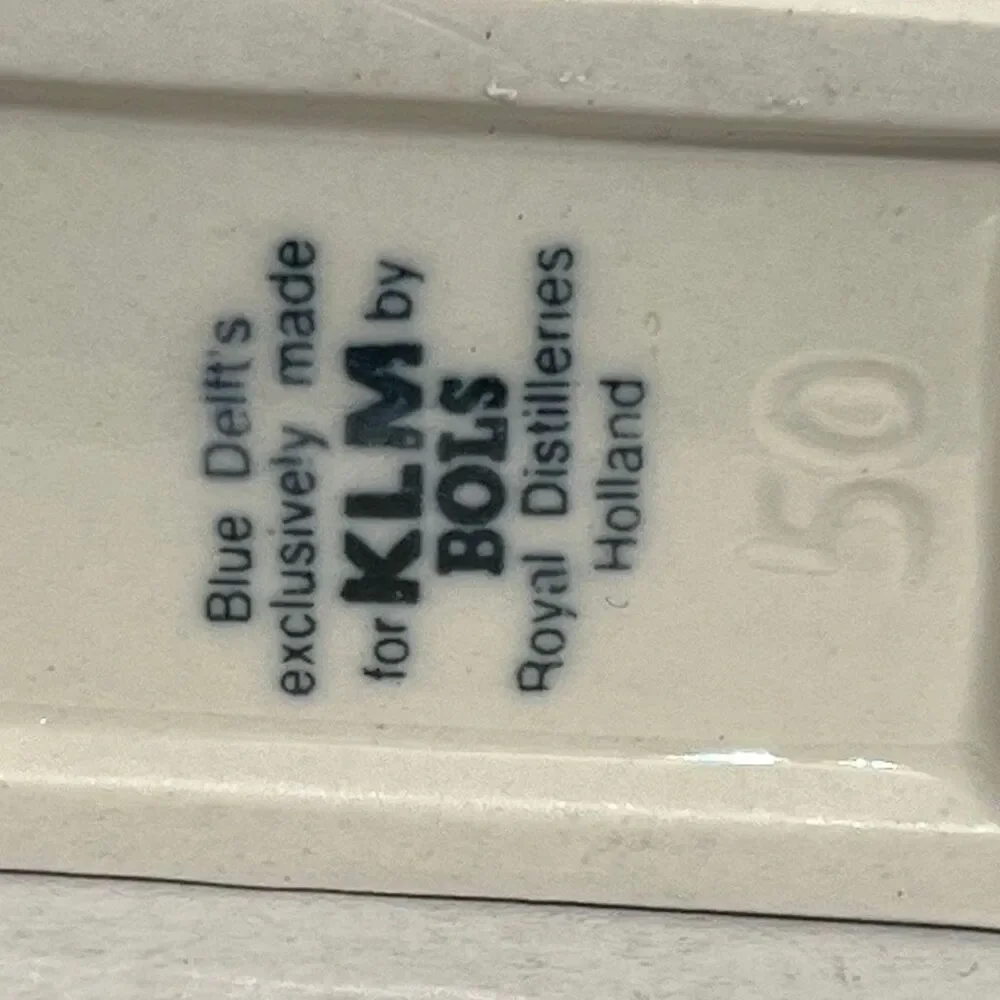 2-KLM By BOLS Blue White Delft Royal‎ Distilleries Miniature House Number 50